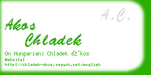 akos chladek business card